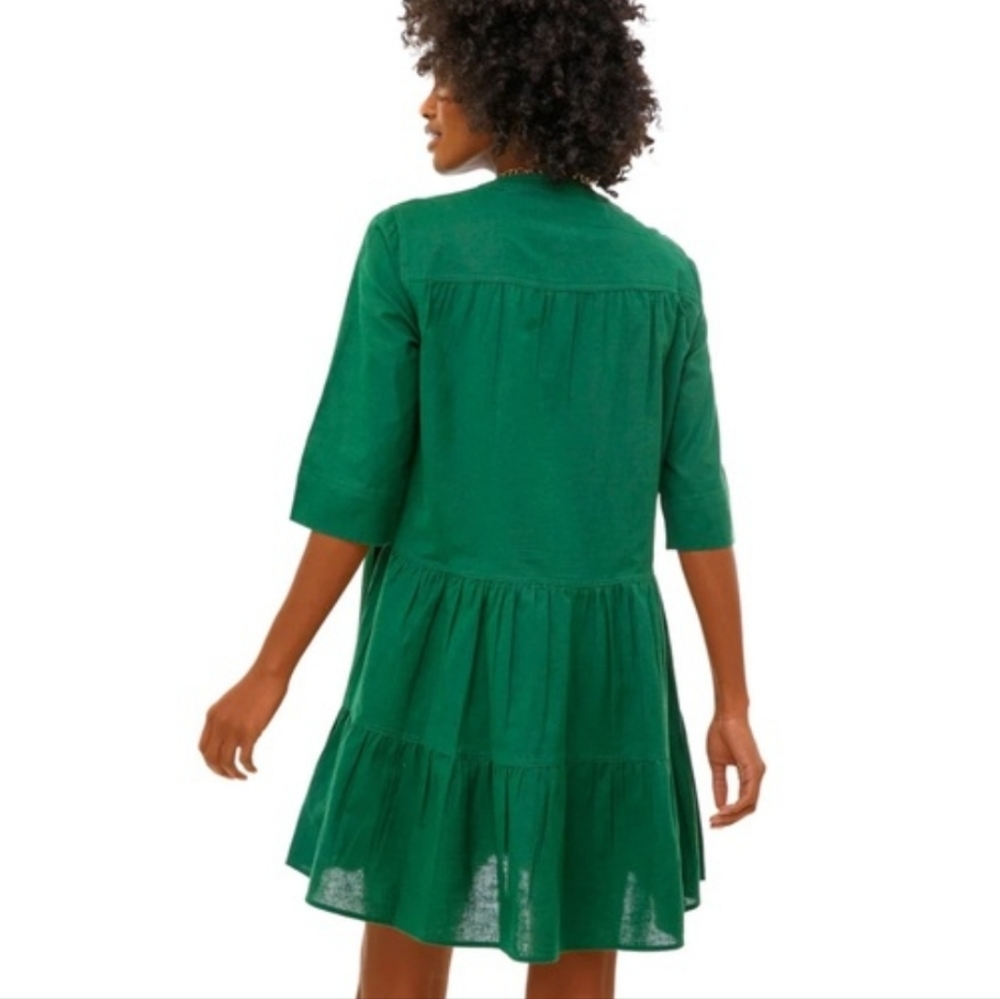 NWT APIECE APART Maurino Drop Waist Mini Dress Jadeite Green Organic Cotton S - Picture 3 of 16